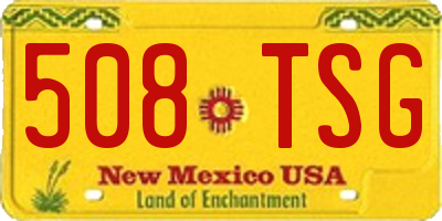 NM license plate 508TSG