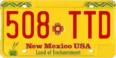 NM license plate 508TTD