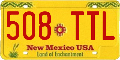 NM license plate 508TTL