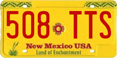 NM license plate 508TTS