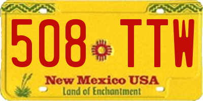NM license plate 508TTW