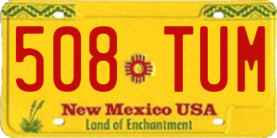 NM license plate 508TUM