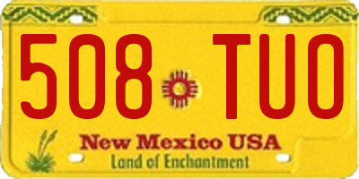 NM license plate 508TUO