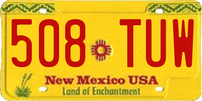 NM license plate 508TUW