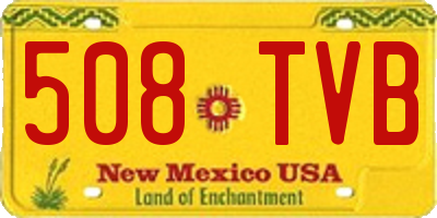 NM license plate 508TVB