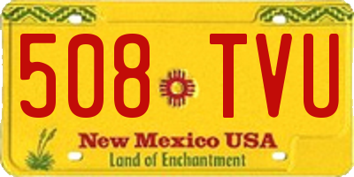 NM license plate 508TVU