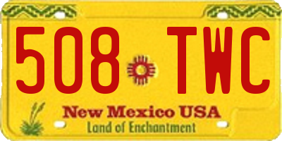 NM license plate 508TWC