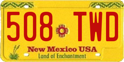 NM license plate 508TWD