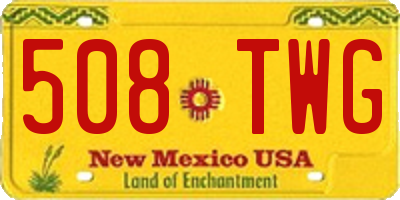 NM license plate 508TWG