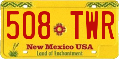 NM license plate 508TWR