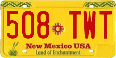 NM license plate 508TWT