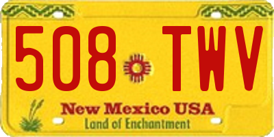 NM license plate 508TWV