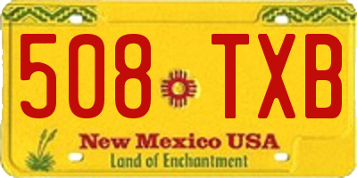 NM license plate 508TXB