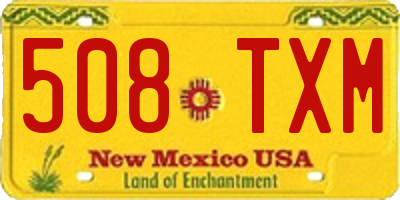 NM license plate 508TXM