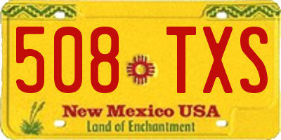 NM license plate 508TXS