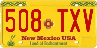 NM license plate 508TXV