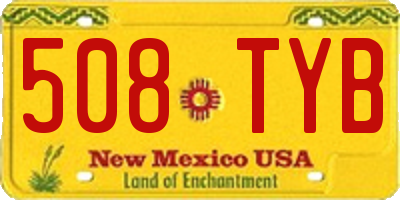 NM license plate 508TYB