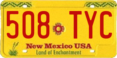 NM license plate 508TYC