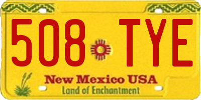 NM license plate 508TYE