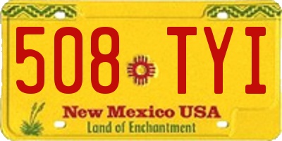 NM license plate 508TYI