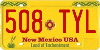 NM license plate 508TYL