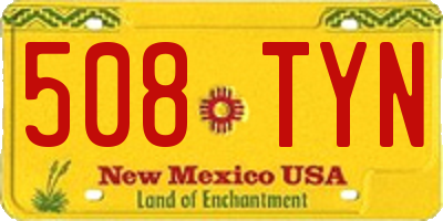 NM license plate 508TYN