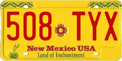 NM license plate 508TYX