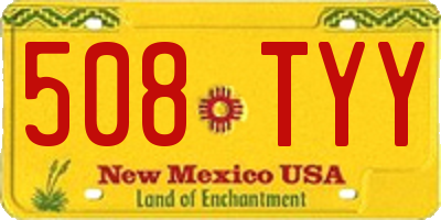 NM license plate 508TYY