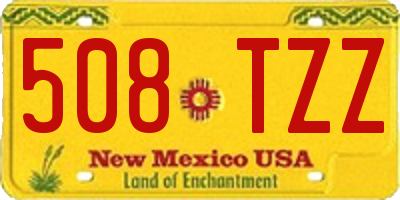 NM license plate 508TZZ