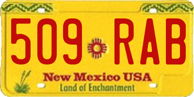 NM license plate 509RAB