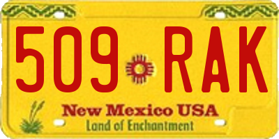 NM license plate 509RAK