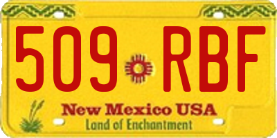 NM license plate 509RBF
