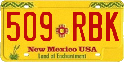 NM license plate 509RBK
