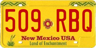 NM license plate 509RBQ