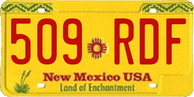 NM license plate 509RDF