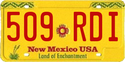 NM license plate 509RDI