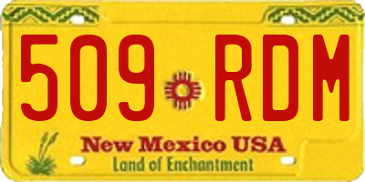 NM license plate 509RDM