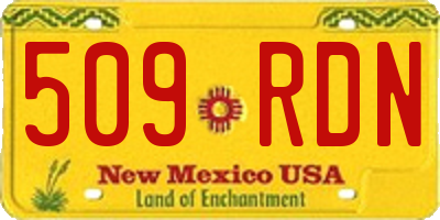 NM license plate 509RDN