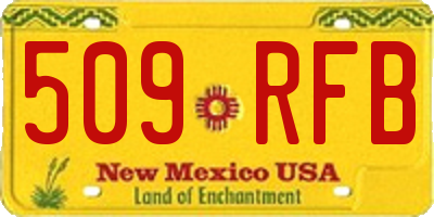 NM license plate 509RFB