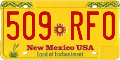 NM license plate 509RFO