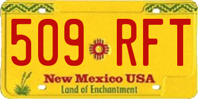 NM license plate 509RFT