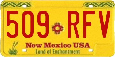 NM license plate 509RFV