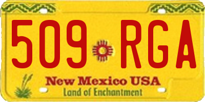 NM license plate 509RGA