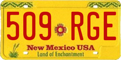 NM license plate 509RGE