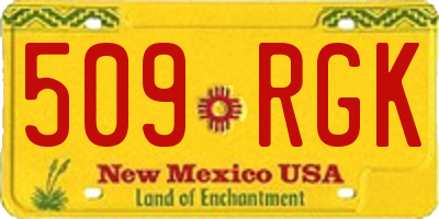 NM license plate 509RGK