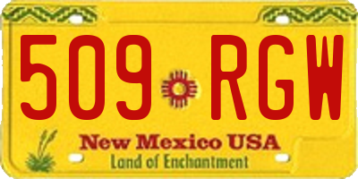 NM license plate 509RGW