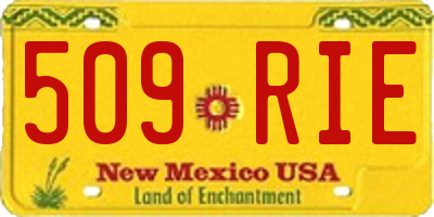 NM license plate 509RIE