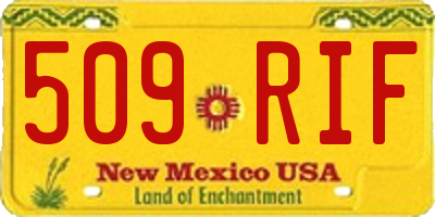 NM license plate 509RIF