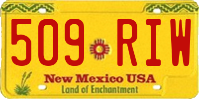 NM license plate 509RIW