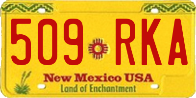 NM license plate 509RKA